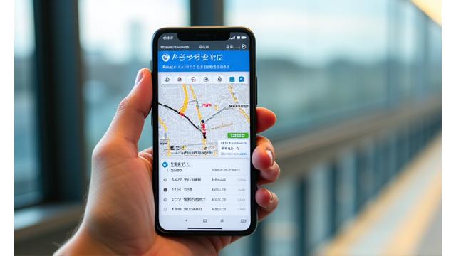 列車運行情報を表示するスマートフォンアプリのモックアップ